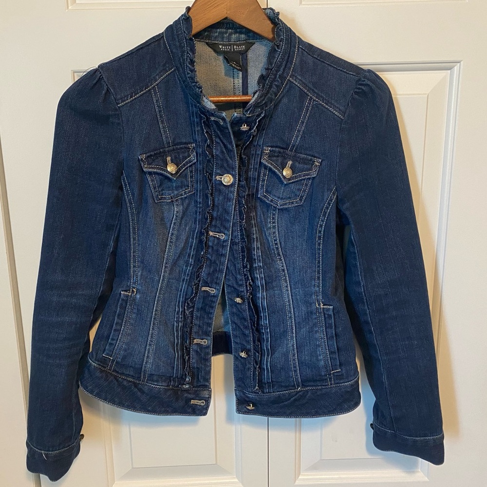 White House Black Market Dark Blue Denim Jacket